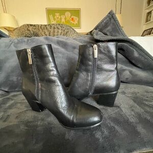 Black Leather Ankle Boots